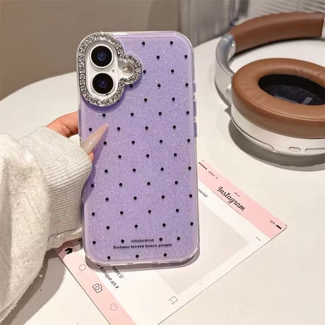 S74971 ビジューカメラリング ドットiPhoneケース