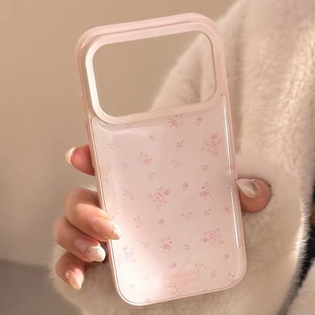 S75202 ピンク小花柄 iPhoneケース