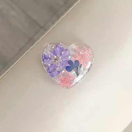 P0326 押し花ハートのグリップスタンド