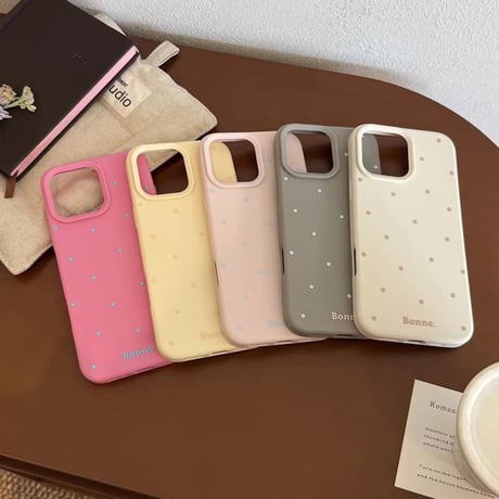 S74793 BonneドットのやさしいマットiPhoneケース