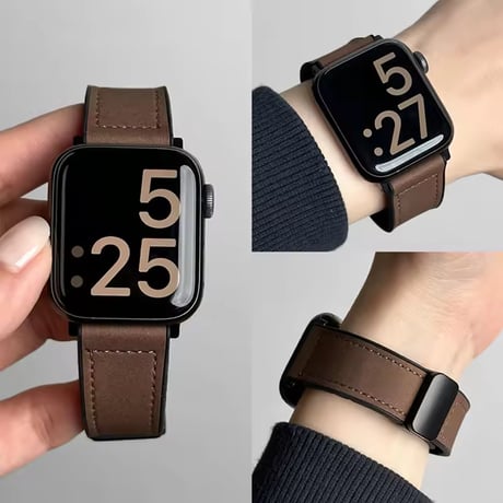 N00193 クラシックレザールック Apple Watchバンド
