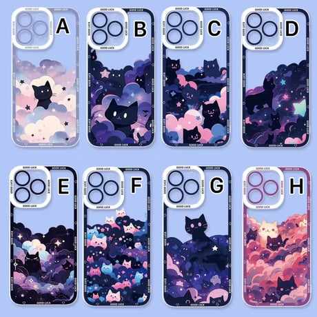 L62217 夜空にまよいねこiPhoneケース