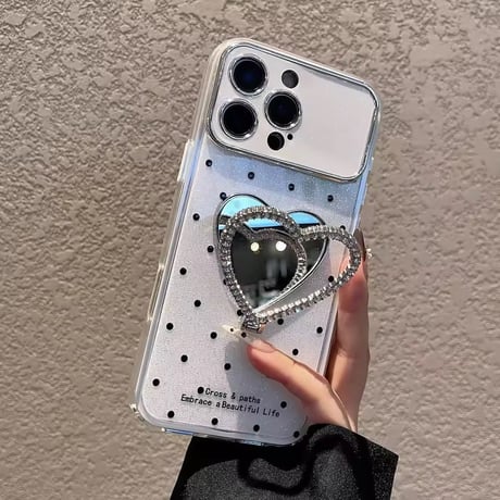【即納商品】K23092 ハートミラースタンドiPhoneケース
