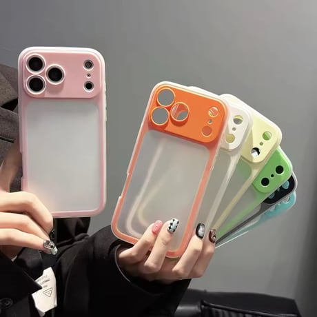 L62426 カラーフレームマットクリアiPhoneケース