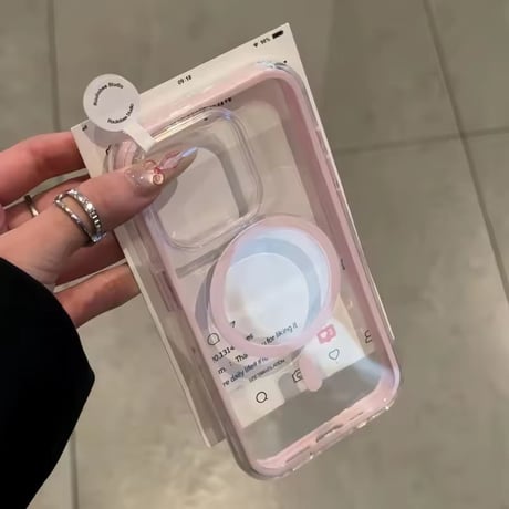 【即納商品】L62386 カラーフレームクリア MagSafe対応 iPhoneケース
