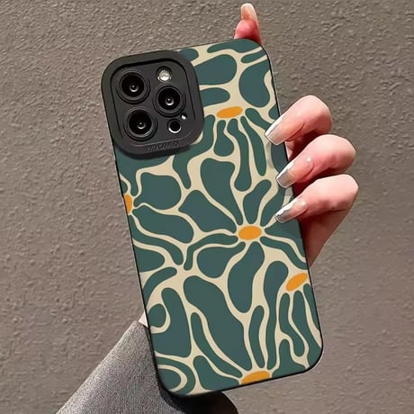 【即納商品】S75011 レトロフラワーアート iPhoneケース