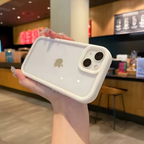 L62041 シンプルカラーフレーム クリアiPhoneケース