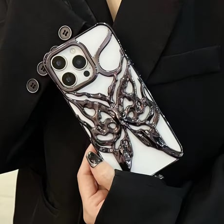 S74708 メタリックバタフライアーマーiPhoneケース