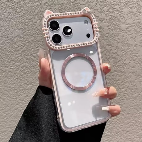 L62470 ねこみみビジュー MagSafe対応 iPhoneケース