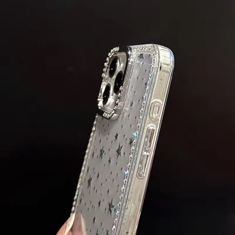 L62427 スターダストグリッタークリアiPhoneケース