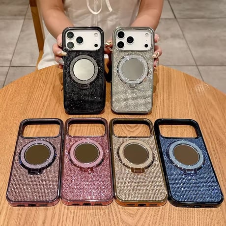 K22956 MagSafe対応グリッターリングスタンド iPhoneケース