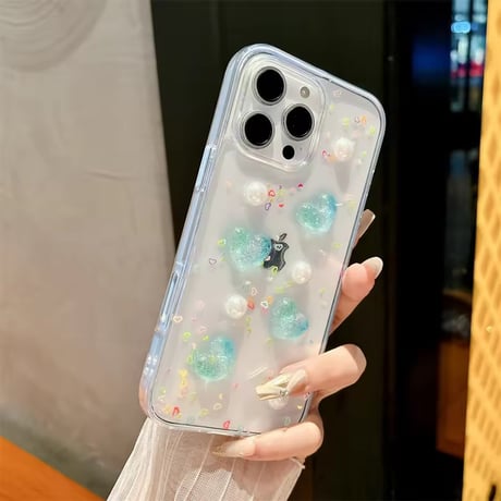 L62353 ぷっくりグリッターハート iPhoneケース
