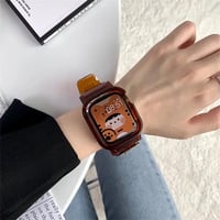 N00112 カフェカラー クラッシュベゼル Apple Watchベルト