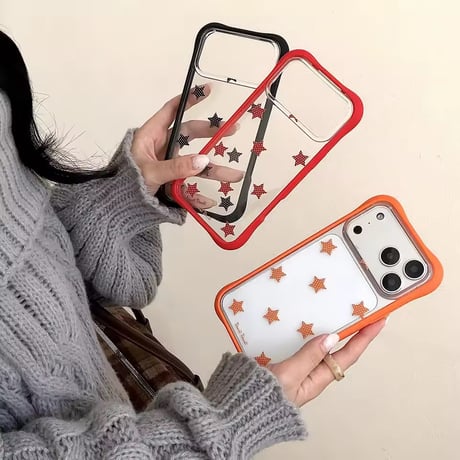 L62403 スターカラーフレームクリアiPhoneケース