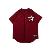 USED_00s "majestic"MLB-HOUSTON ASTROS"OLD LOGO MESH SHIRT