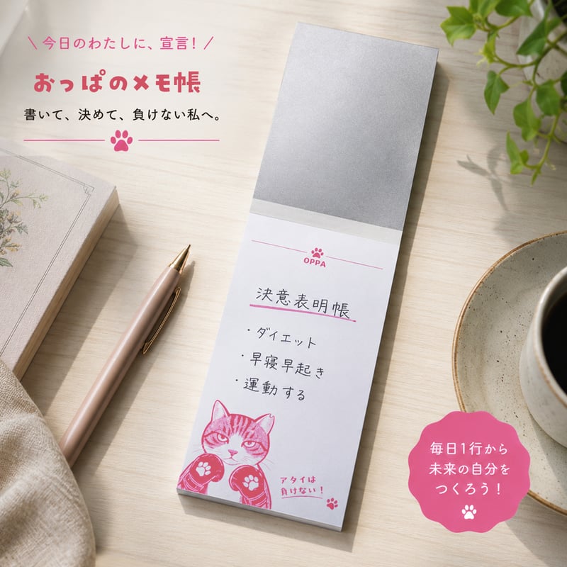 おっぱのメモ帳シール付き「アタイは負けない！」 | ケンジ商店