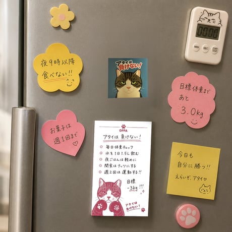 おっぱのメモ帳シール付き「アタイは負けない！」