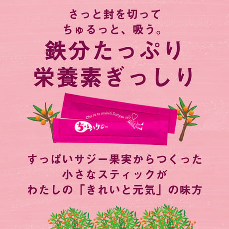 鉄分補給にちゅるっとサジー【1週間セット】ピンクペガサス版