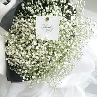 想いを伝える”Gypsophila elegans-calico”　かすみ草-キャラコ(白木綿)ラッピング　花束　花