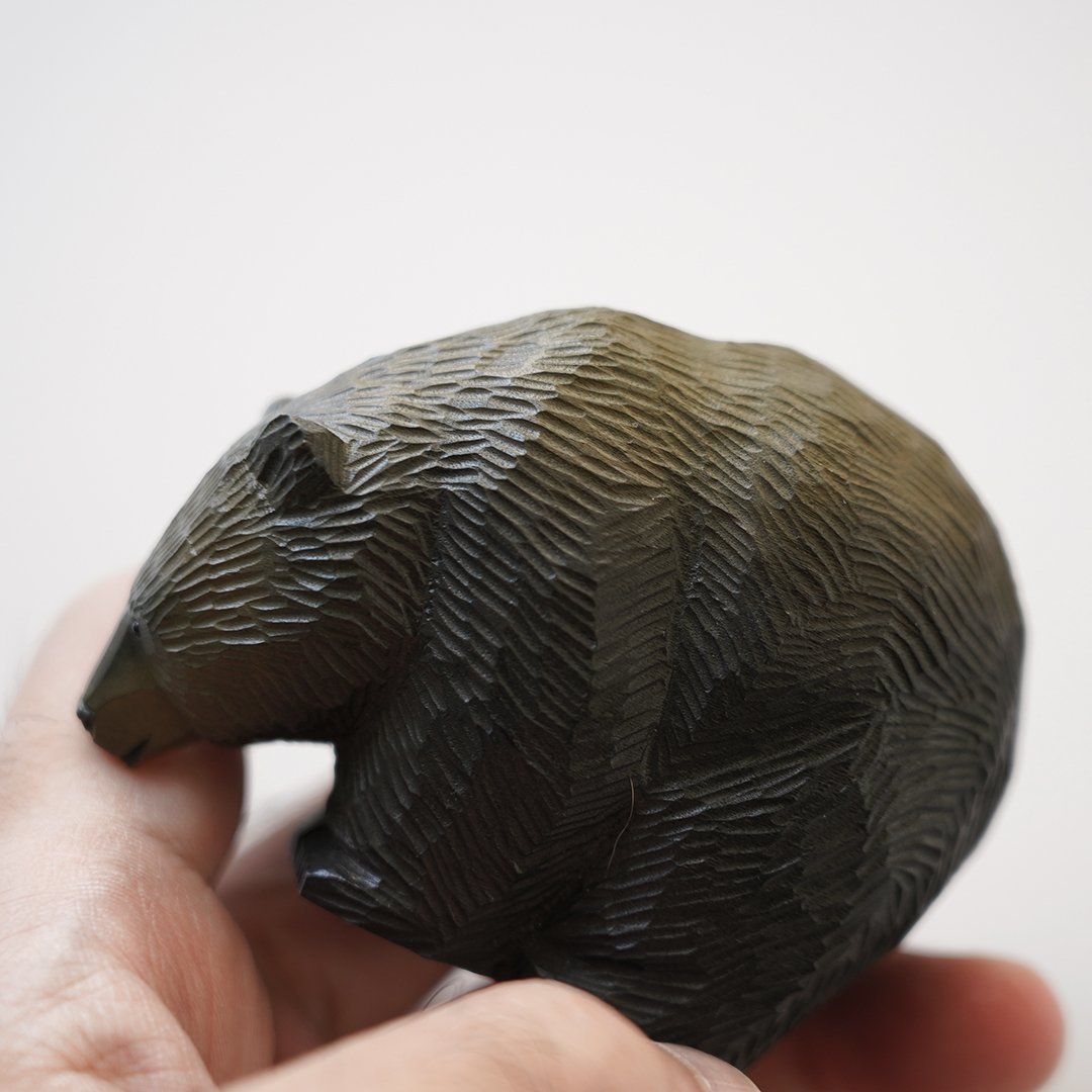 MAKI YOSHIDA / 這い熊（毛彫り） | 山と猫