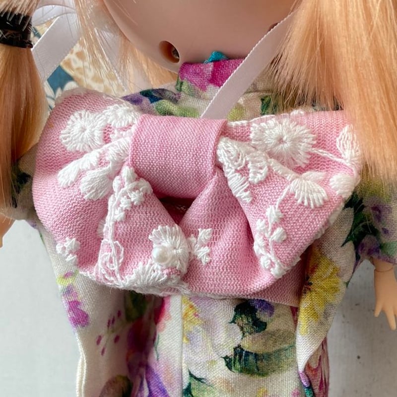 くろねこ呉服店『ミディ ブライス アイシードール 着物』ローズ