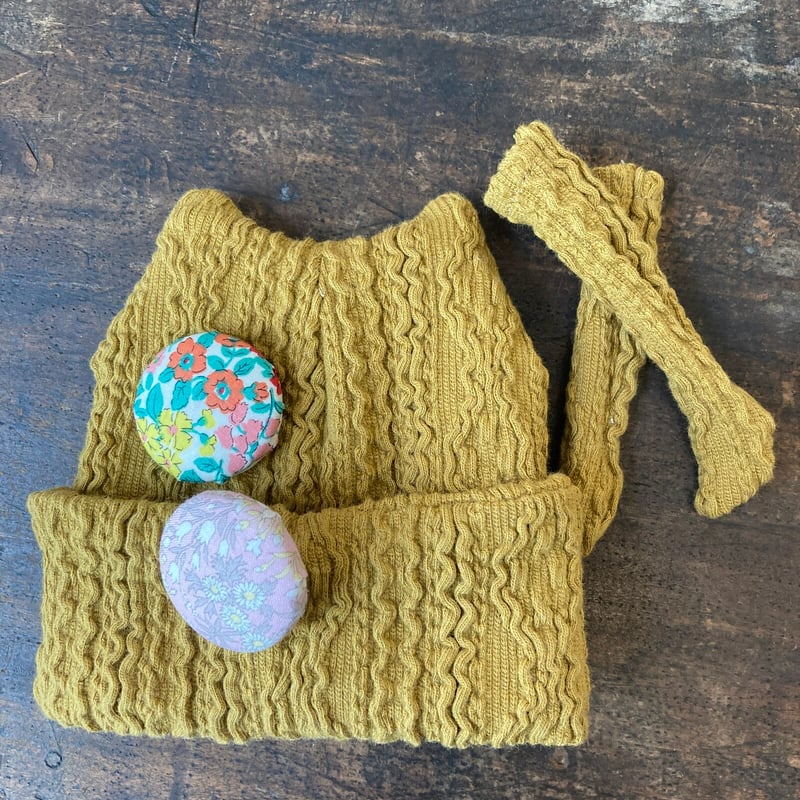 くろねこ呉服店『1/6 ブライス アイシードール 猫耳ニット帽＋靴下＋缶