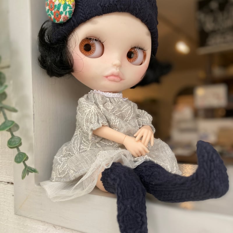 くろねこ呉服店『1/6 ブライス アイシードール 猫耳ニット帽＋靴下＋缶