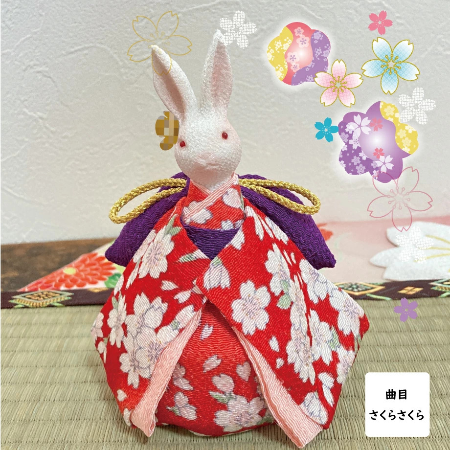 うさぎオルゴールドール『花みやび 花すがた』回転型 | ジェニーレン