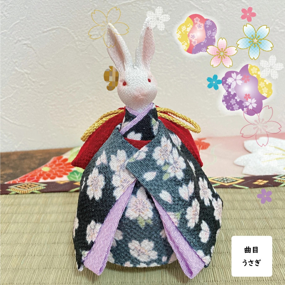 うさぎオルゴールドール『花みやび 花すがた』回転型 | ジェニーレン