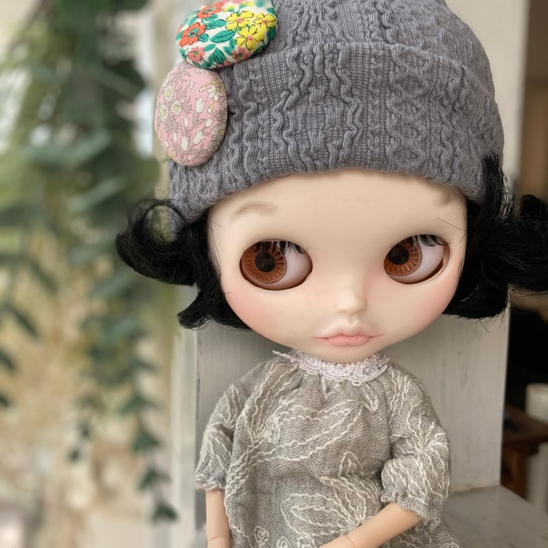 くろねこ呉服店『1/6 ブライス アイシードール 猫耳ニット帽＋靴下＋缶