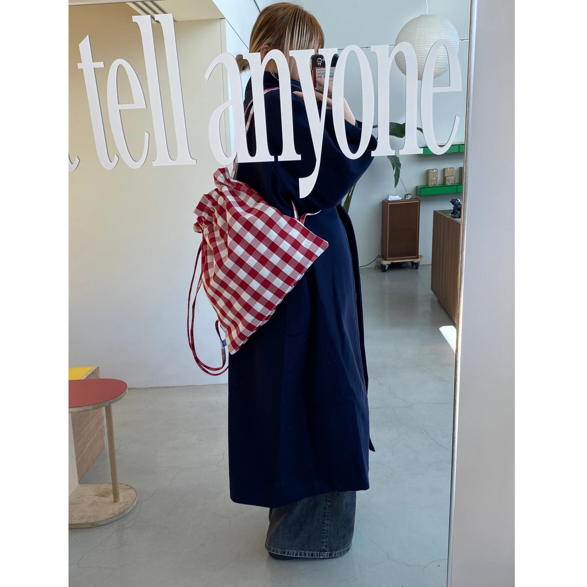 gingham knapsack / red | onedayapartmentjapan.
