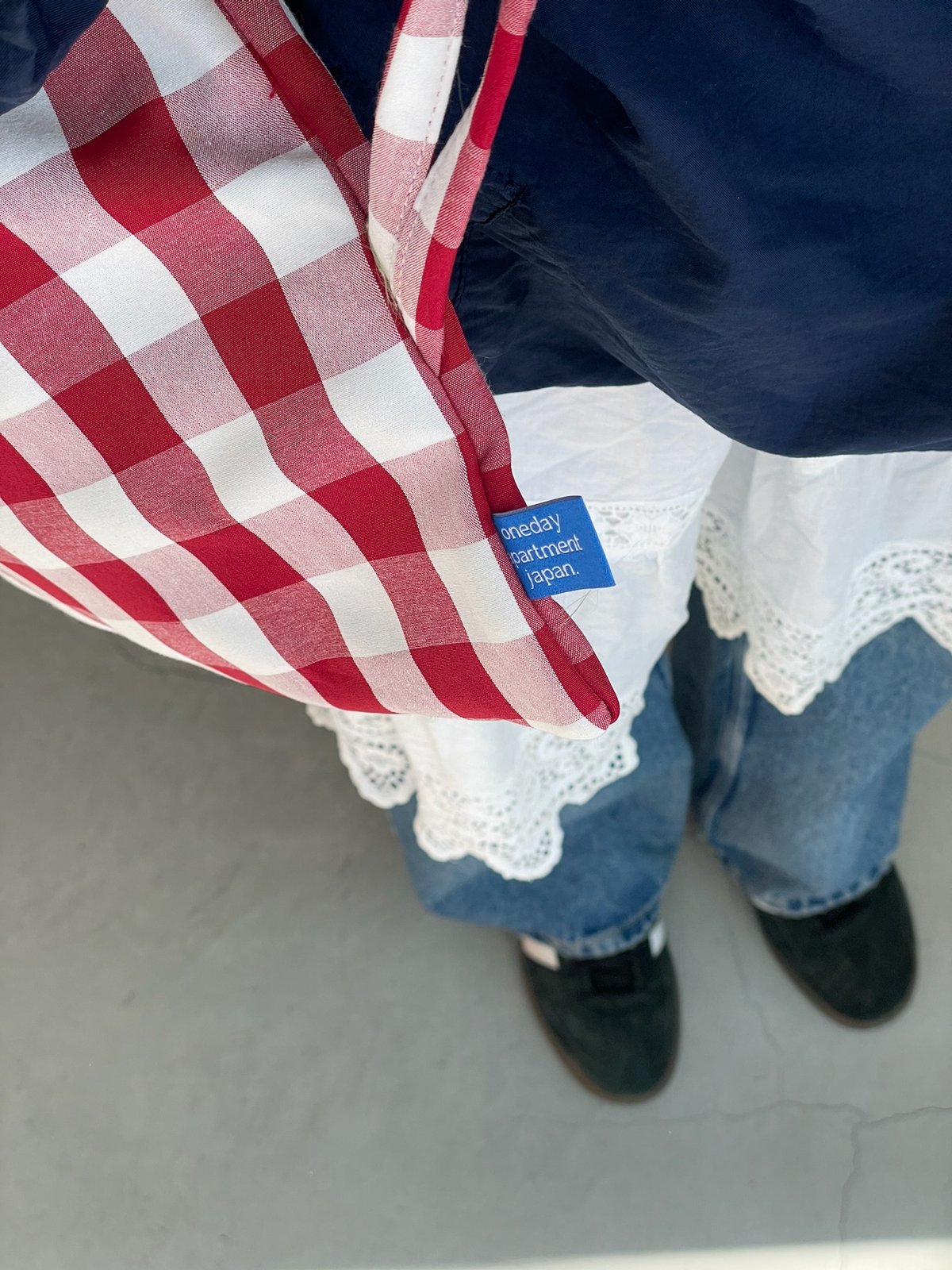 バッグ onedayapartmentjapan gingham knapsack gingham knapsack / red | onedayapartmentjapan.