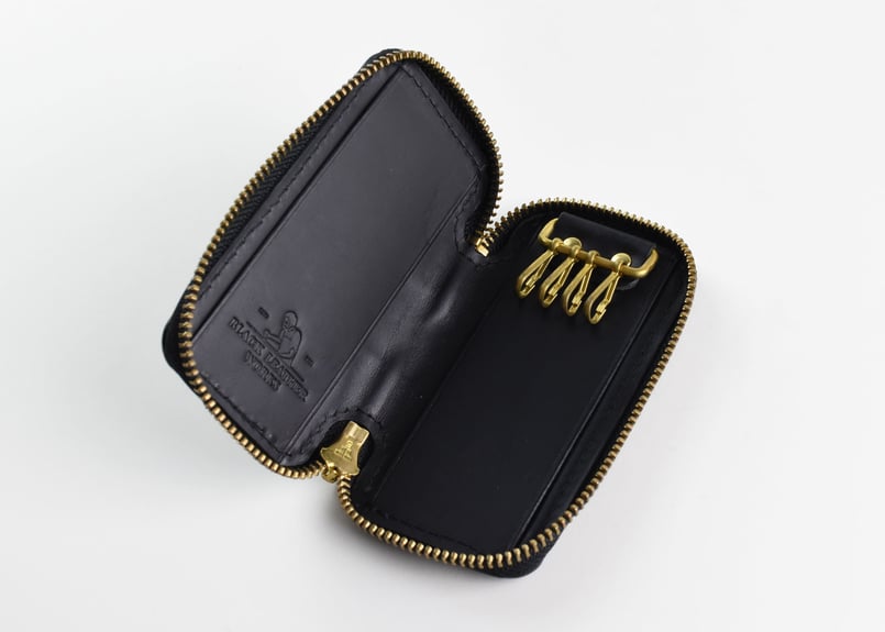 【Paul Smith】レザーパイピング キーケース ラウンドジップ SMITH スミス ラウンドジップキーケース ITALIAN-SMOOTH | BLACK
