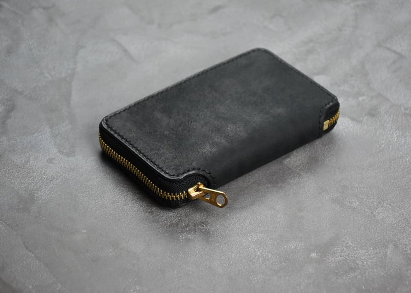 ADAMS アダムス ミドルウォレット ITALIAN-SCRATCH | BLACK LEA