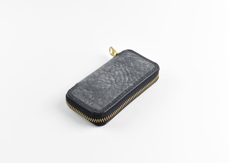SMITH スミス ラウンドジップキーケース ITALIAN-WAX | BLACK LEA