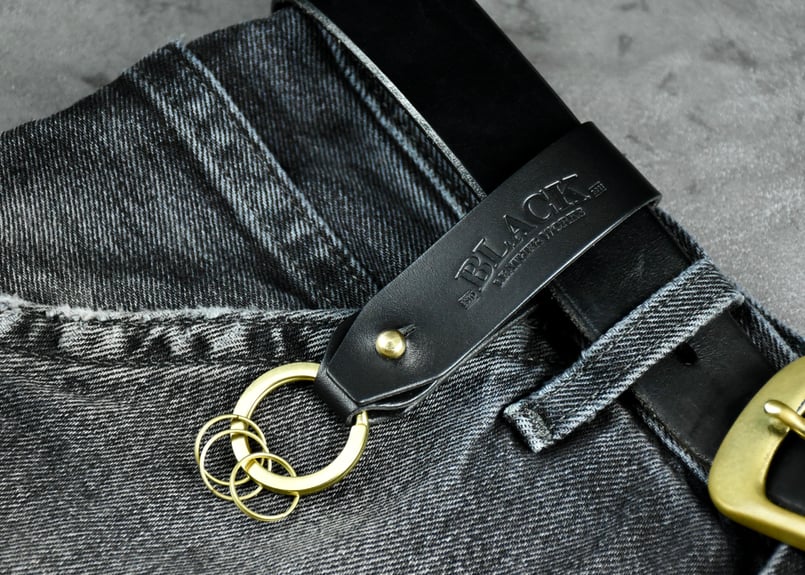 MORRIS ベルトループキーホルダー ITALIAN-SMOOTH | BLACK LEAT