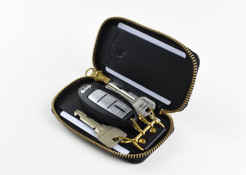 SMITH スミス ラウンドジップキーケース ITALIAN-SMOOTH | BLACK