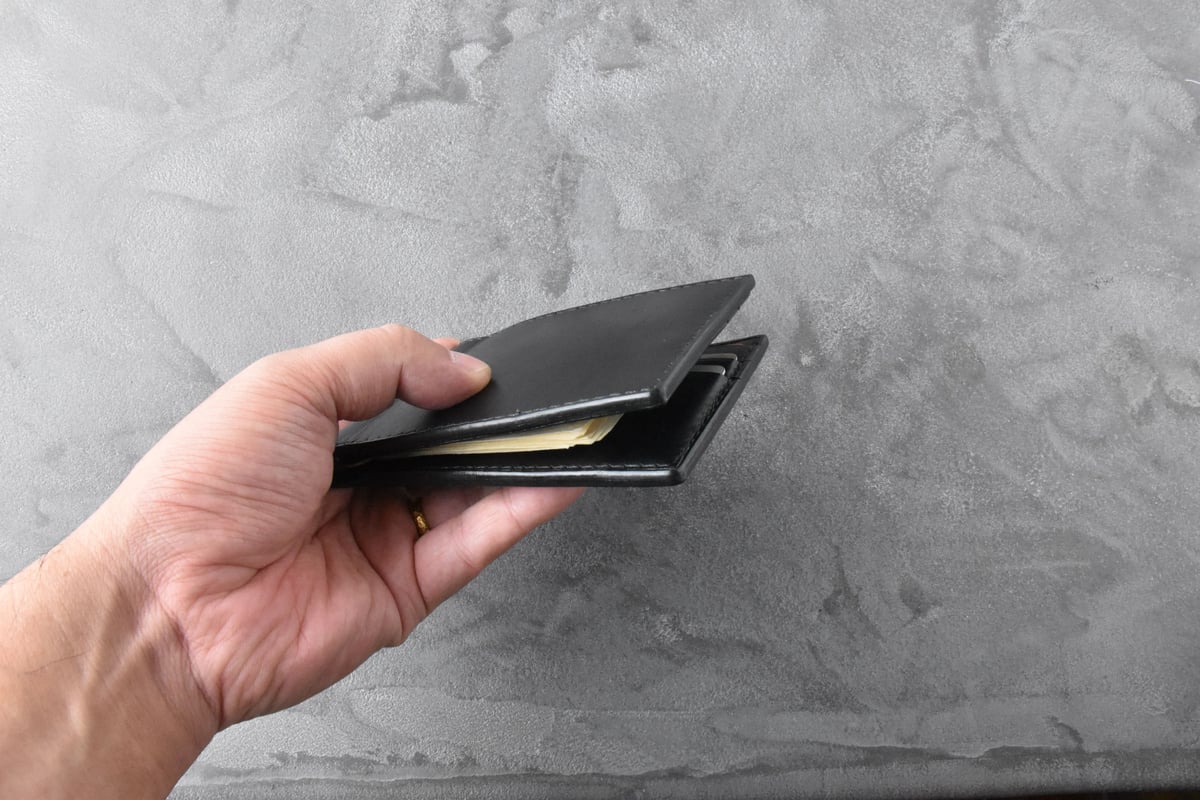 ◎新品/ イタリア製 マネークリップ DURDEN2 ダーデン2 マネークリップ ITALIAN-SMOOTH | BLACK LE