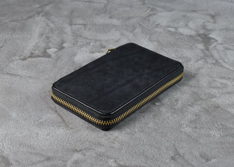ADAMS アダムス ミドルウォレット ITALIAN-SCRATCH | BLACK LEA