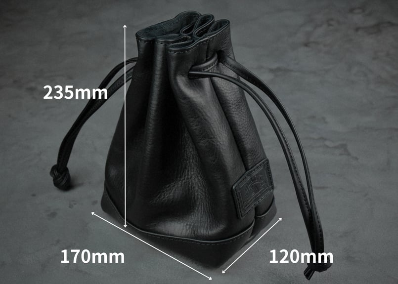 アレキサンダーヘンリー巾着トート＆ポーチ ルナルナ BENNETT ベネット 巾着トート ITALIAN-SHRINK | BLACK LEATH