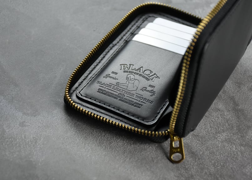 ADAMS アダムス ミドルウォレット ITALIAN-SMOOTH | BLACK LEAT