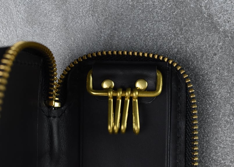 SMITH スミス ラウンドジップキーケース ITALIAN-SMOOTH | BLACK