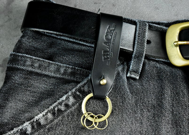 MORRIS ベルトループキーホルダー ITALIAN-SMOOTH | BLACK LEAT