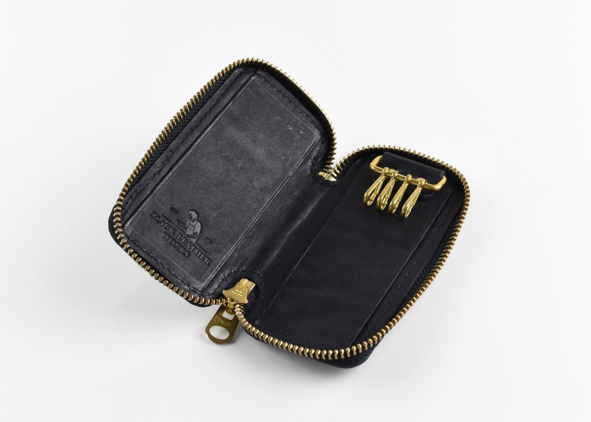 SMITH スミス ラウンドジップキーケース ITALIAN-SCRATCH | BLACK SMITH スミス ラウンドジップキーケース ITALIAN-SCRATCH | BLACK