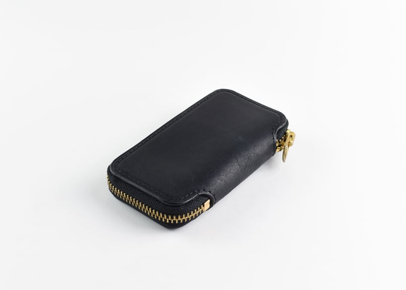 SMITH スミス ラウンドジップキーケース ITALIAN-SCRATCH | BLACK