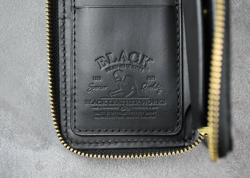 ADAMS アダムス ミドルウォレット ITALIAN-SMOOTH | BLACK LEAT