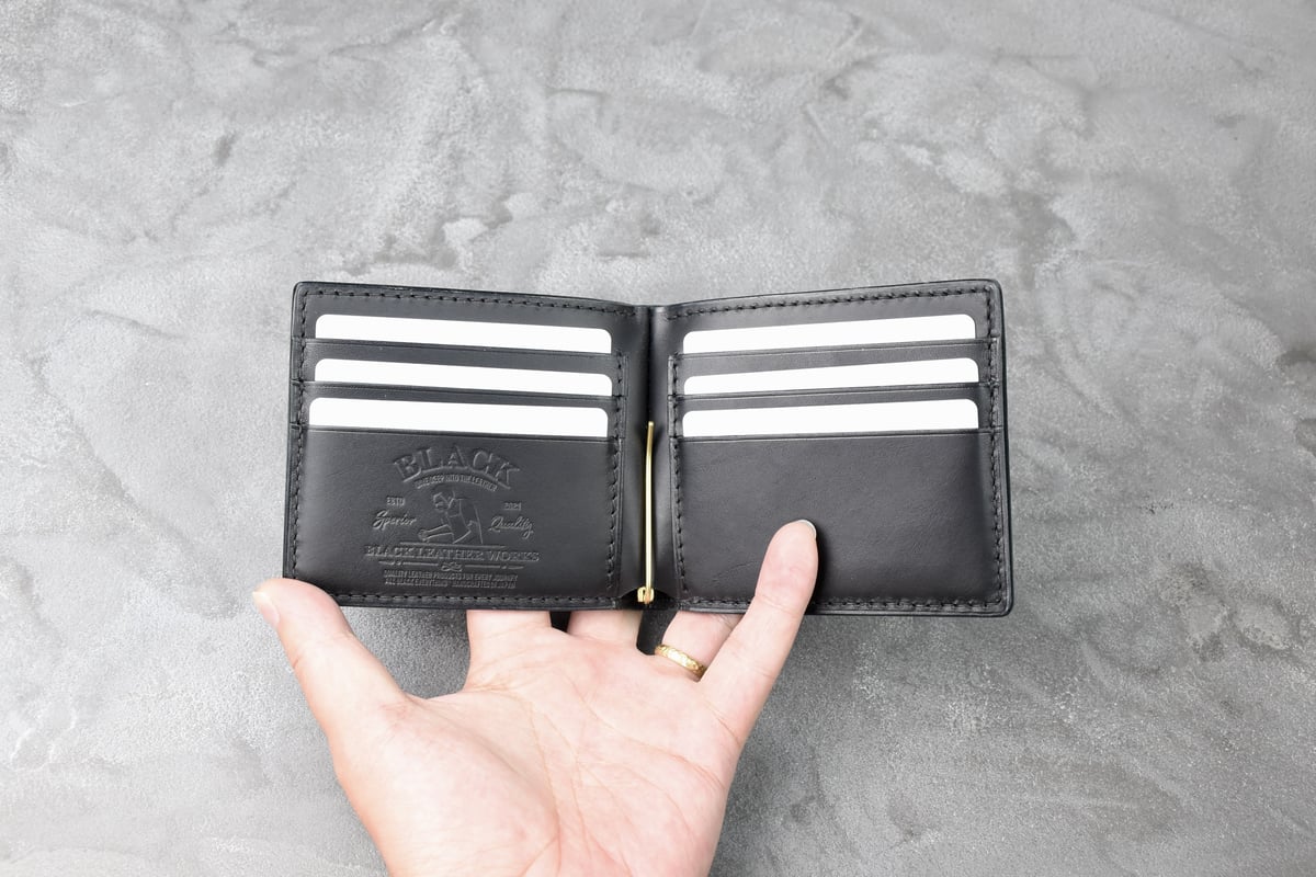 ◎新品/ イタリア製 マネークリップ DURDEN2 ダーデン2 マネークリップ ITALIAN-SMOOTH | BLACK LE