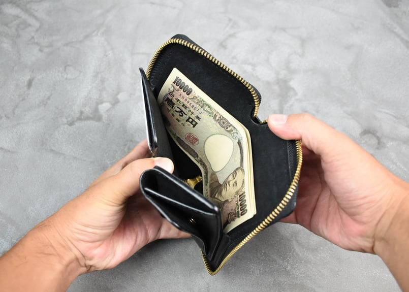 ADAMS アダムス ミドルウォレット ITALIAN-SCRATCH | BLACK LEA