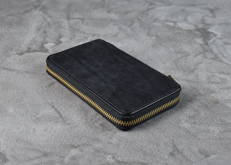 ADAMS アダムス ミドルウォレット ITALIAN-SCRATCH | BLACK LEA