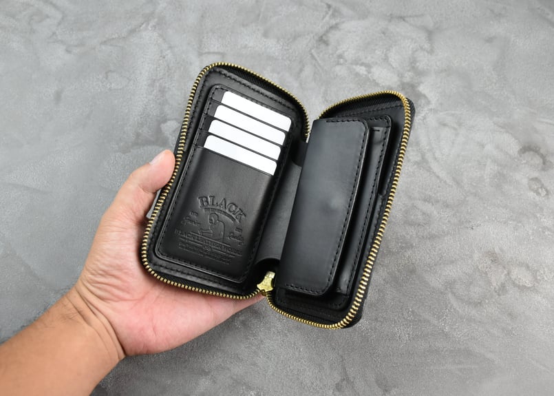 ADAMS アダムス ミドルウォレット ITALIAN-WAX | BLACK LEATHER